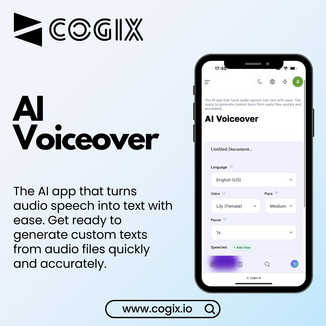 Introducing CogiX AI Voiceover: Transforming Speech into Text Effortlessly