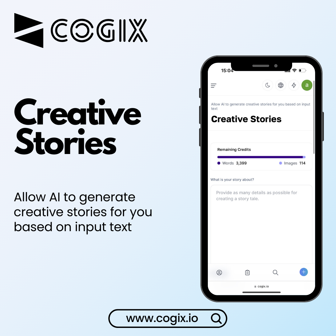 📚 Dive into the world of imagination with CogiX Creative Stories! ✨✍️💭