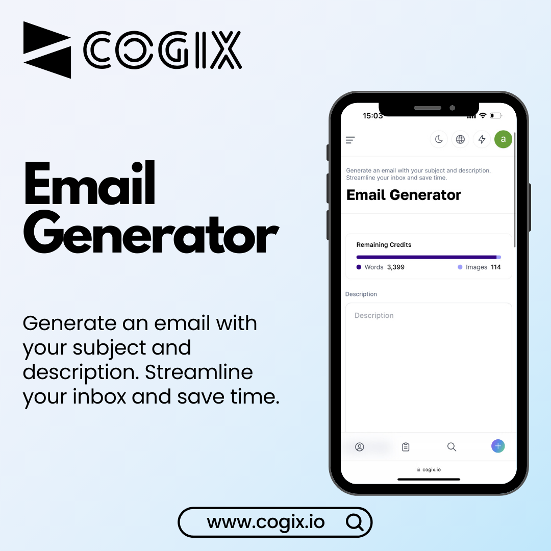 📧 Streamline your inbox with CogiX Email Generator!