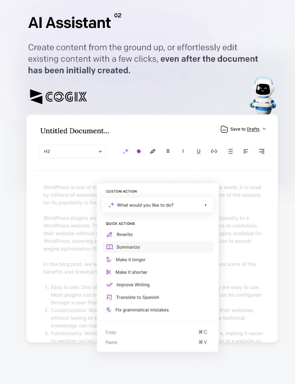 Taking Content Creation to New Heights: Introducing Cogix AI Assistant